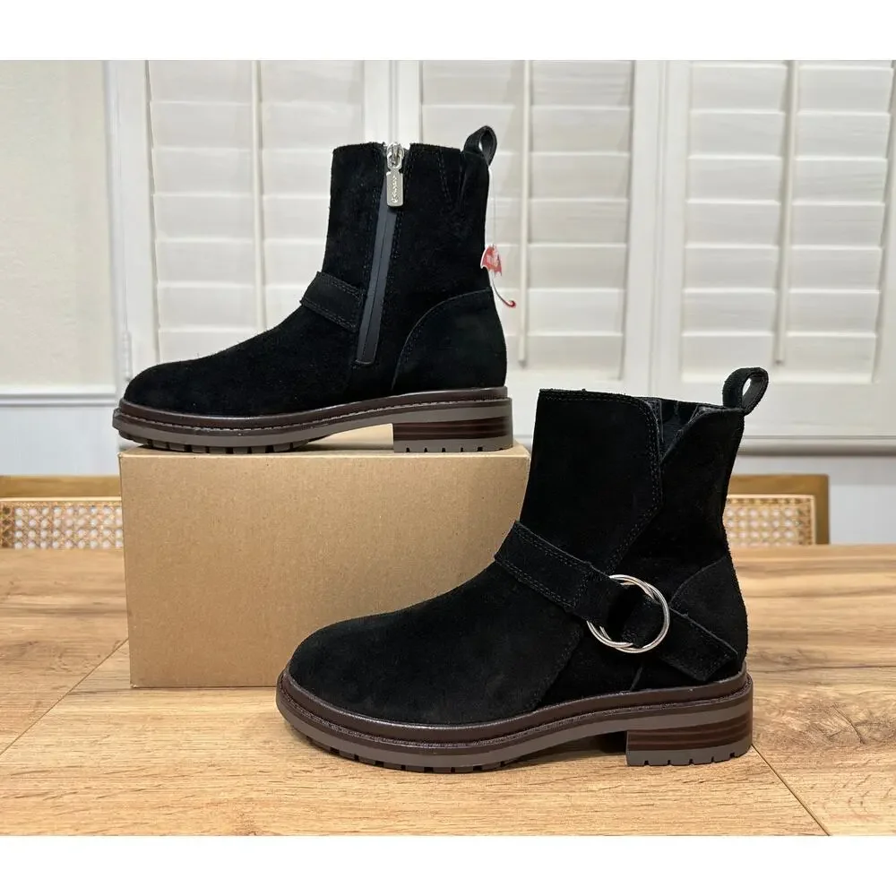 Blondo Rorie Ankle Booties Black Suede Lug Sole Size 6.5 NWT Waterproof